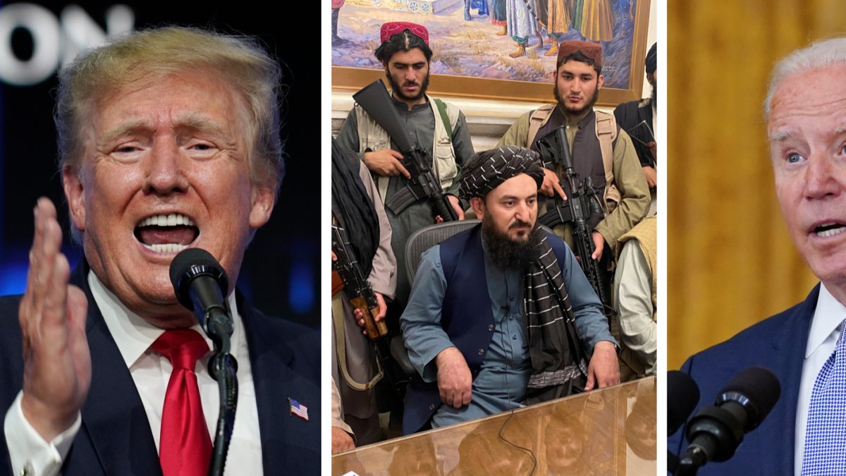 Donald Trump kritiserar Joe Biden efter att talibanerna övertagit Afghanistan.